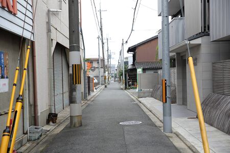 street way in japan with selective focus in street , Kyotoの写真素材