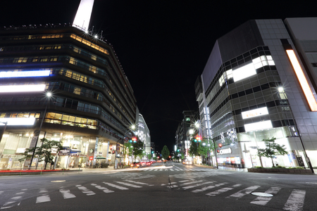 Kyoto Japan cityscape at nightのeditorial素材