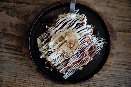 Japanese food okonomiyaki , Japanese pizzaの写真素材
