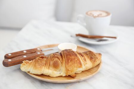 croissant with coffee