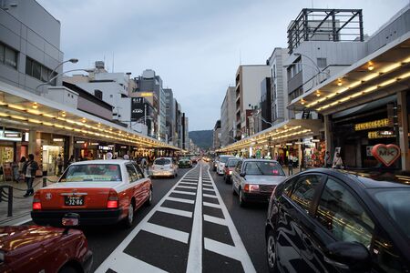 KYOTO, JAPAN - June 4, 2016: People walk in downtown street Kyoto, Japan.
