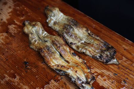 grill eel in japanes restaurantの写真素材