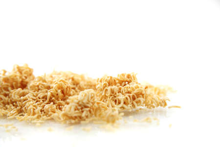Instant crack noodles isolated in white backgroundの写真素材