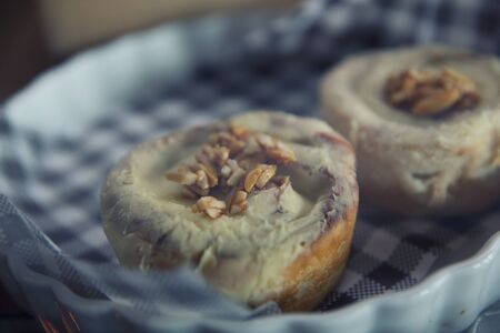 baked cinnamon rollsの写真素材
