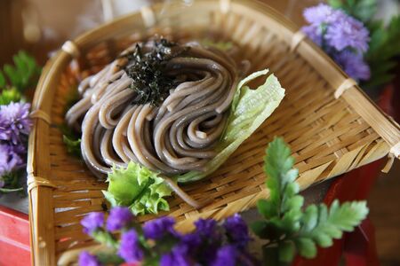 Soba noodle , Cold soba noodle japanese sauce , Japanese food