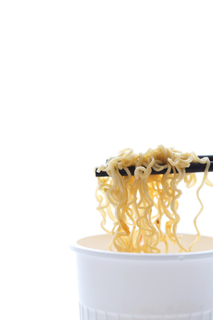 Instant noodles isolated on white backgroundの写真素材