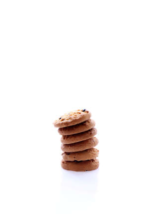 Chocolate chip cookie isolated in white background