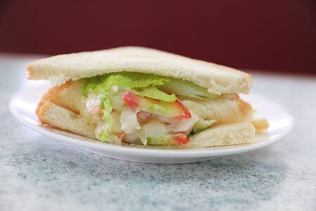 Chicken Sandwich with saladの写真素材