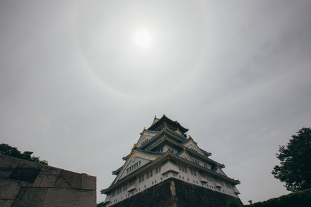 Osaka castle in Japan with film vintage styleのeditorial素材