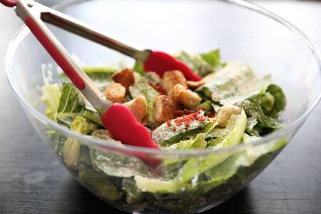 caesar salad healthy foodの写真素材