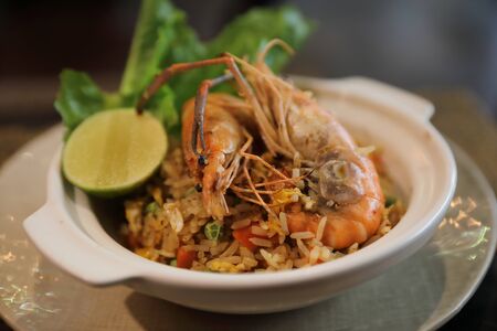 Fried rice with shrimp , Traditional Thai food