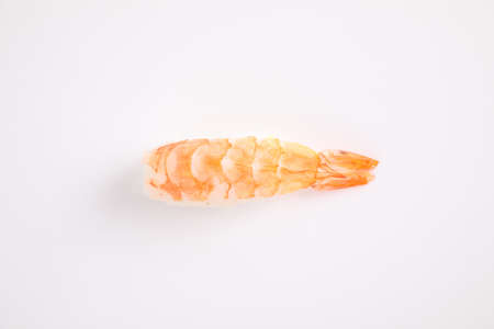 Shrimp sushi Japanese food isolated in white backgroundの写真素材