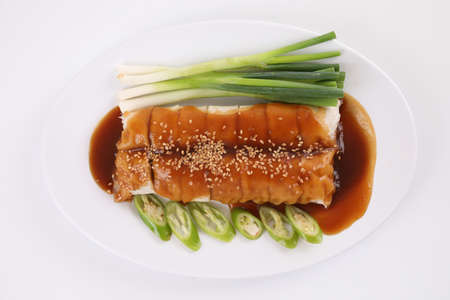 Spring Roll also known as Egg Roll local thai food isolated in white background