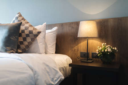 black and grey modern bedroom interior