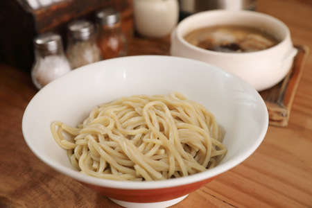 Tsukemen ramen with soup for dipping Japanese foodの写真素材