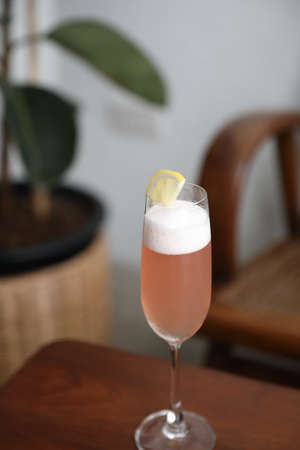 Pink cocktail in close upの写真素材