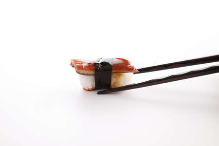 eel sushi eel nigiri sushi japanese food isolated in white backgroundの写真素材