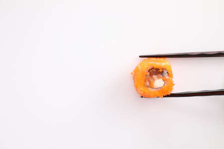 California maki roll sushi japanese food isolated in white backgroundの写真素材