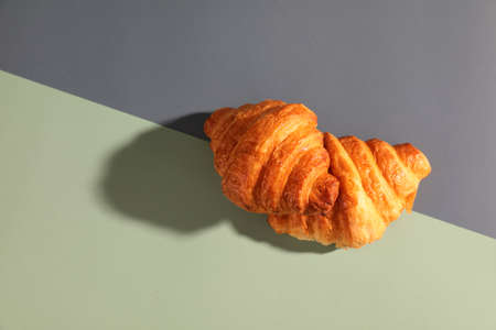 Croissant isolated in sunny lightの写真素材