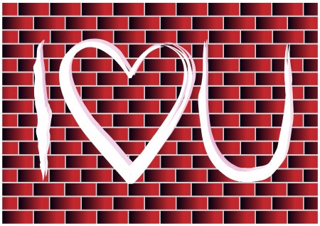 brick wall with grafitti artのイラスト素材