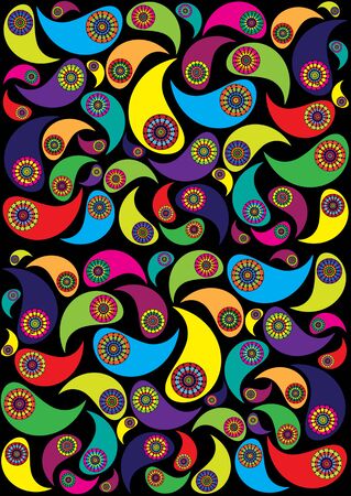 bright vector paisley ornamentsのイラスト素材