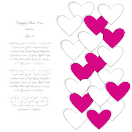 valentine card with colorful origami paper hearts and place for your textのイラスト素材