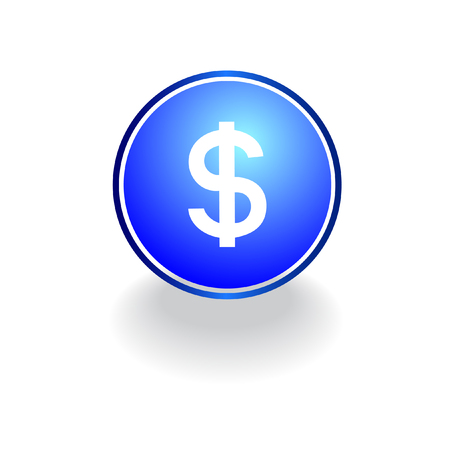 glossy button with money iconのイラスト素材
