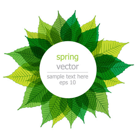 green spring leaves frame with place for your textのイラスト素材