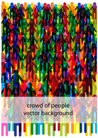 color vector people crowd silhouettesのイラスト素材