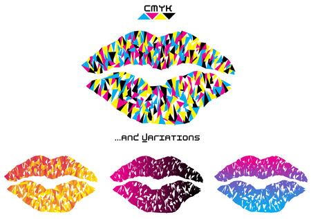 color vector pop art kissのイラスト素材