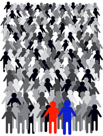 cartoon vector crowd of people illustrationのイラスト素材