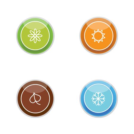 four seasons buttonsのイラスト素材