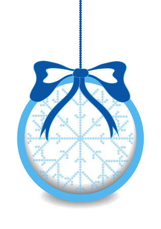 color vector paper christmas ball with ribbonのイラスト素材