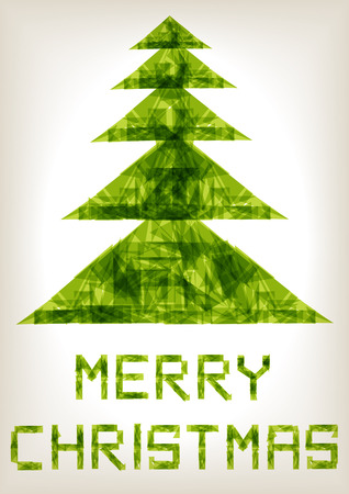 origami paper transparent christmas treeのイラスト素材