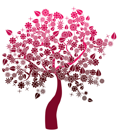 blooming vector treeのイラスト素材