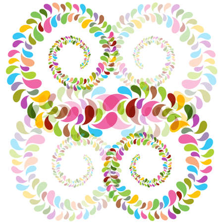 bright leaves vector spirals backgroundのイラスト素材