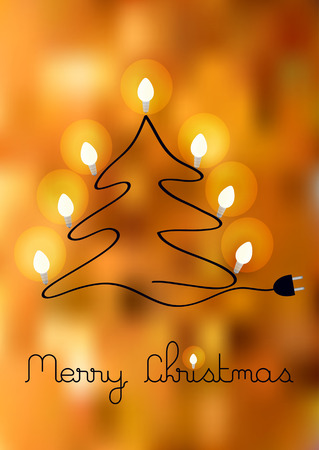 vector christmas tree with decorative bulbsのイラスト素材