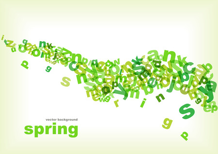 spring wallpaper with bright green lettersのイラスト素材