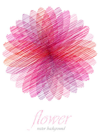 pink flower sketchのイラスト素材