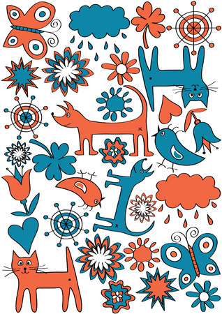 color cartoon elementsのイラスト素材