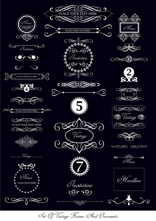 Set of vintage vector framesのイラスト素材
