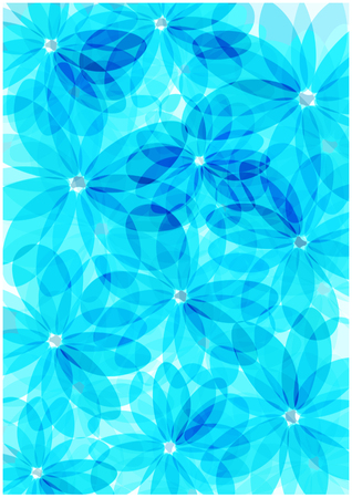Abstract vector flowers silhouettes backgroundのイラスト素材