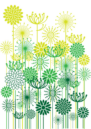 bright vector flowers backgroundのイラスト素材
