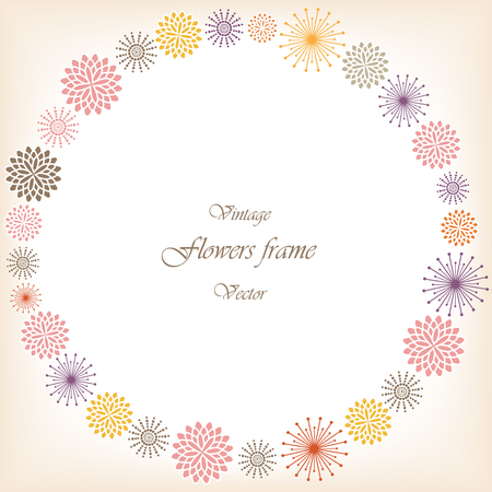 Romantic vector floral frameのイラスト素材