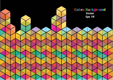 bright vector cubes backgroundのイラスト素材