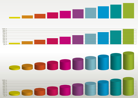 dimensional vector set of columnsのイラスト素材