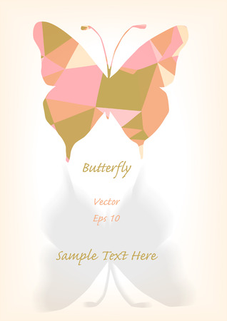 bright low polygons butterfly silhouette isolated on white backgroundのイラスト素材