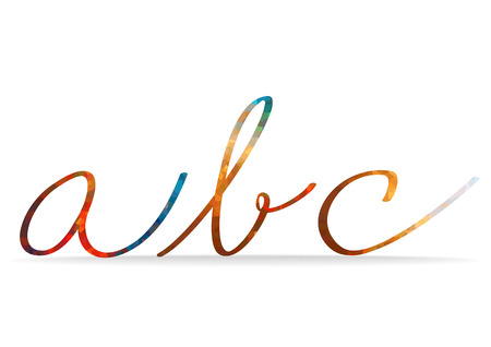 set of polygons alphabet lettersのイラスト素材