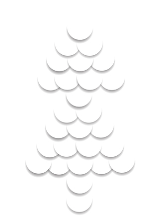 paper labels vector christmas treeのイラスト素材