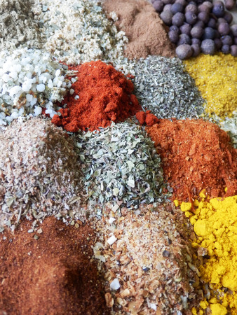 color macro photography of spices and herbs collectionの写真素材